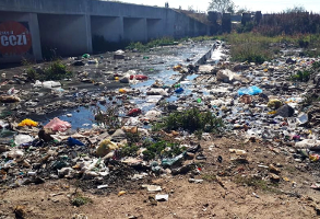 Plastic waste and pollution causing a sore eye on the Hennops River